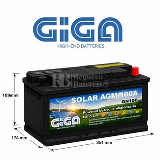 Bater�a 12V 100Ah AGM GIGA GN100 Solar | Servicio y Arranque